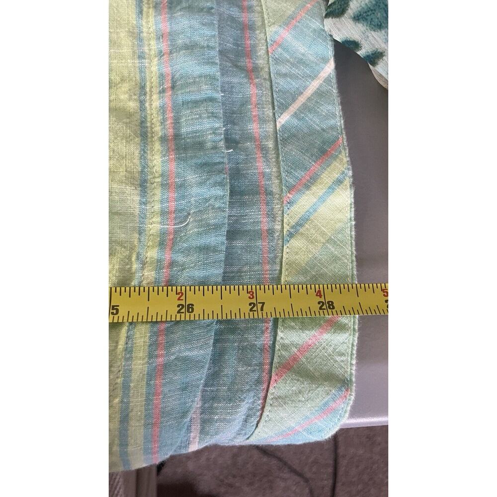 Columbia Plaid Shirt 1/4 Button Pocket Long Roll Tab Sleeves Pastel Cotton Top M - Picture 11 of 12